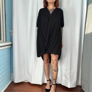 topshop black draped dress lightweight retro size 6